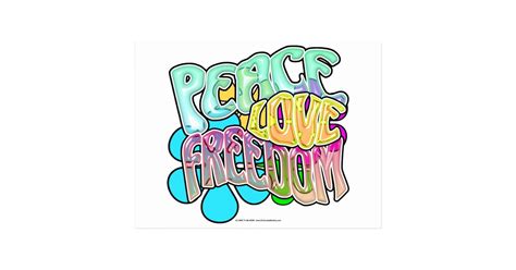 Peace Love Freedom Postcard | Zazzle