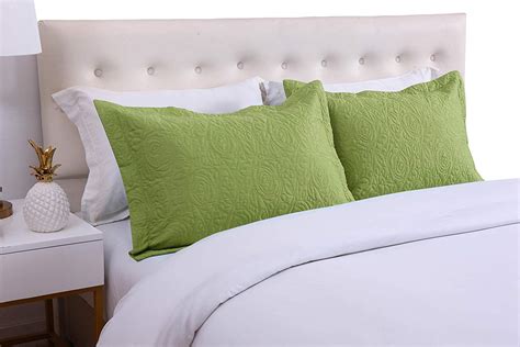 MarCielo 2-Piece Embroidered Pillow Shams, King Decorative Microfiber Pillow Shams Set, King ...