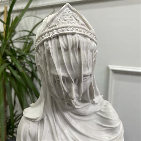Veiled Lady Bust Sculpture Female Antique Art Statue Etsy