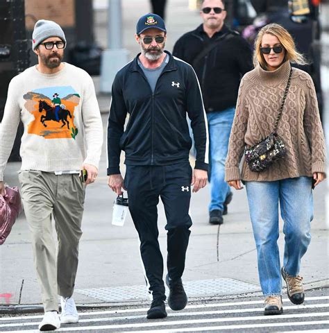 Hugh Jackman Enjoys Birthday Walk With Ryan Reynolds Blake Lively Photos