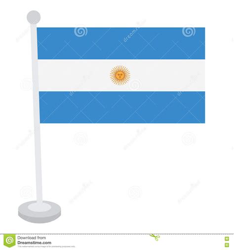 isolated argentine flag stock vector illustration of pole 80275264