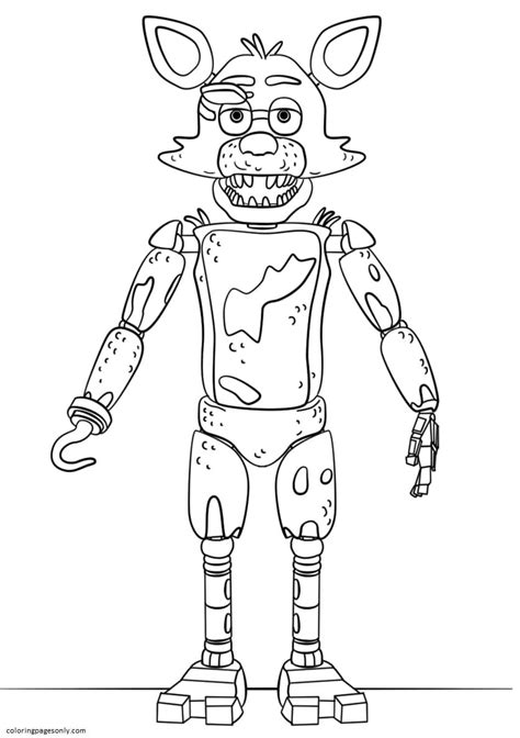 Freddys At Foxy Five Nights Drawing Sketch Coloring Page