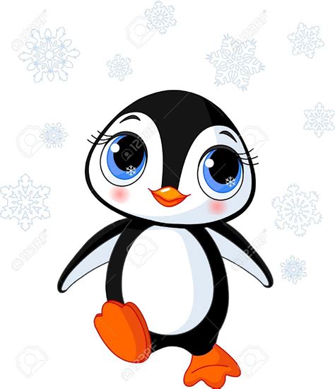 Illustration Of Cute Winter Penguin In Antarctica Royalty