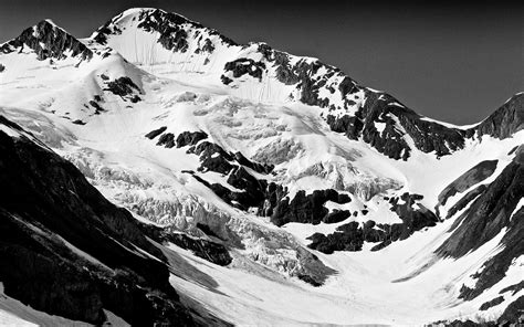 Wallpaper Mountain Peaks Snow Black And White 1920x1200