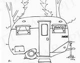 Coloring Camper Rv Travel Trailer Trailers Airstream Printable Campers Drawing Embroidery Adult Camping Line Drawings Patterns Getdrawings Instant Clipart Clip sketch template