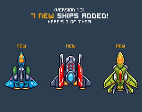 Pixel Art Spaceships For Shmup Game Asset By Dylestorm Pixel Art