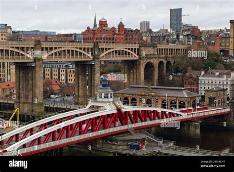 Looking Down From The Tyne Bridge These Are The Old Swing Bridge And
