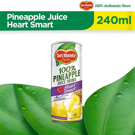 Del Monte 100 Pineapple Juice Drink Heart Smart With Reducol For Lower