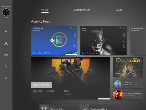 Xbox One Dashboard Concept Xbox One Xbox Entertainment Guide