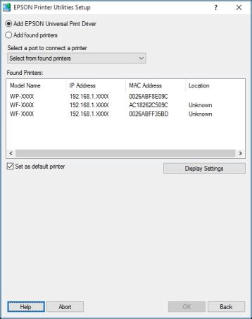 Installing The Epson Universal Print Driver Windows