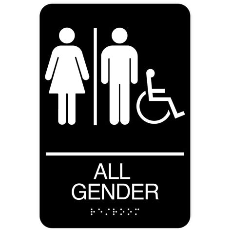 Ada Restroom Signs All Gender Restroom Sign Accessible Rounded