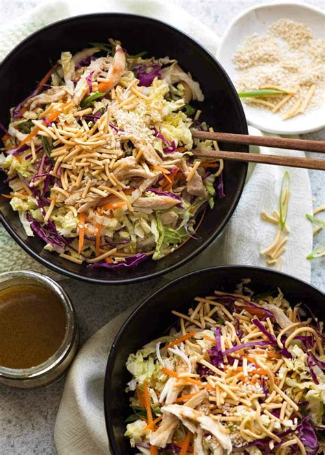 This dressing is made from garlic, grated ginger, brown sugar, sesame oil, soy sauce, white vinegar, and canola oil. Chinese Chicken Salad | RecipeTin Eats
