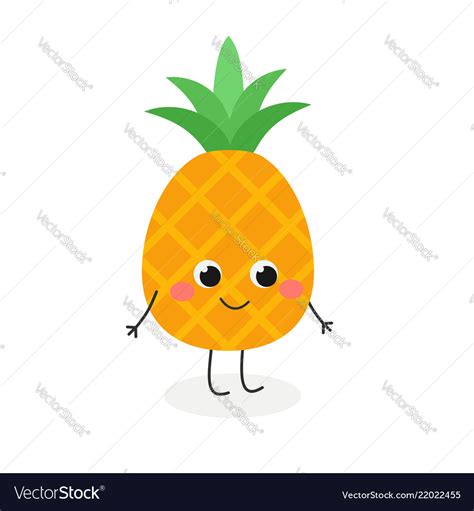 Cute Cartoon Pineapple Royalty Free Vector Image