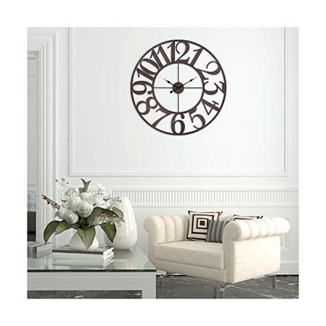 Patton Wall Decor 40 Inch Oversized Bronze Metal Cut Out Wall Clock