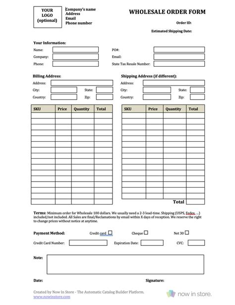 9 Best Images Of Free Printable Blank Order Forms Free Blank Order