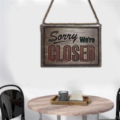 Sorry We Are Closed Wood Sign Wooden Decor Sign Closed Sign Etsy