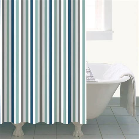 Nautical Bold Stripe Shower Curtain Dunelm