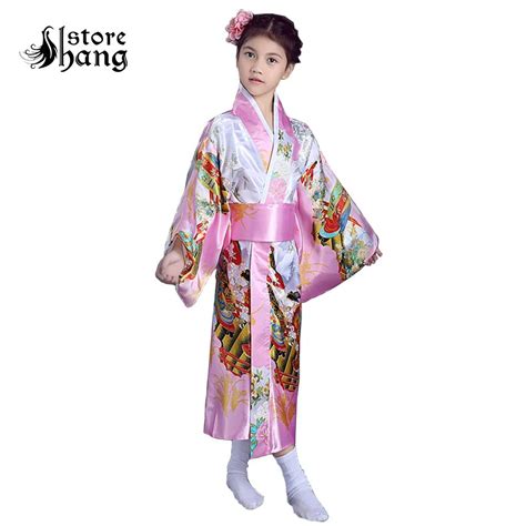 Kids Kimono Robe Costume Girl Children Japanese Yukata Floral Print