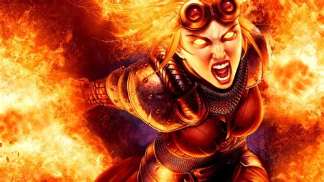 Chandra Nalaar With Fire Hd Magic The Gathering Wallpapers Hd