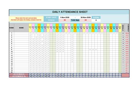 40 Free Attendance Tracker Templates Employee Student Meeting