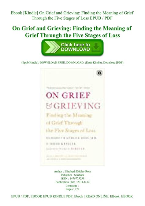 Ebook [Kindle] On Grief and Grieving Finding the Meaning of Grief