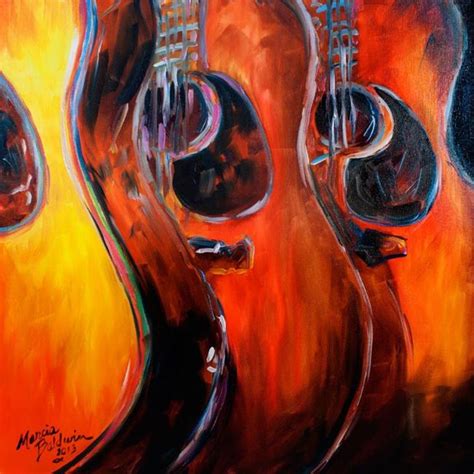 Ready To Rock Guitar Abstract By Marcia Baldwin From