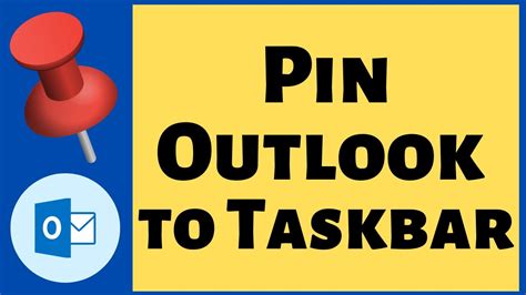 How To Pin Outlook To Taskbar Youtube