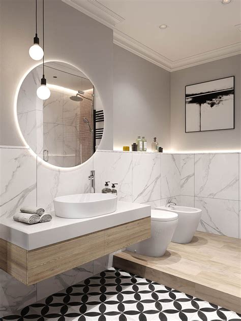 Elegant Scandinavian Style Home With Green Decor Bathroom Design