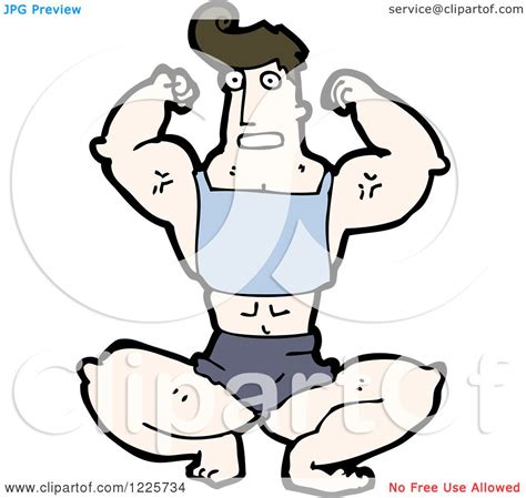 Clipart Of A Flexing Bodybuilder Royalty Free Vector Illustration By