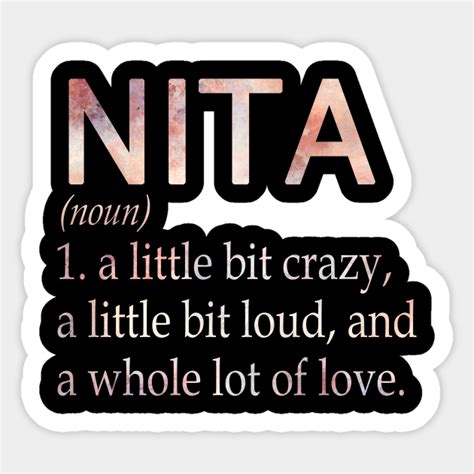 Nita Girl Name Definition Nita Sticker Teepublic