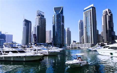 Dubai Boats Buildings Burj City Country Development Globalization Gulf