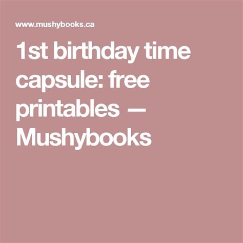 First Birthday Time Capsule Free Printable Printable Templates