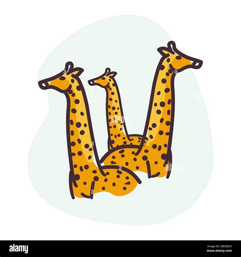 Giraffes Cartoons Design Animals Zoo And Life Theme Vector