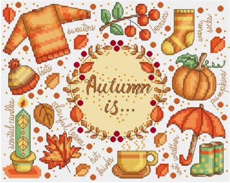 32 Autumn Cross Stitch Charts Gathered