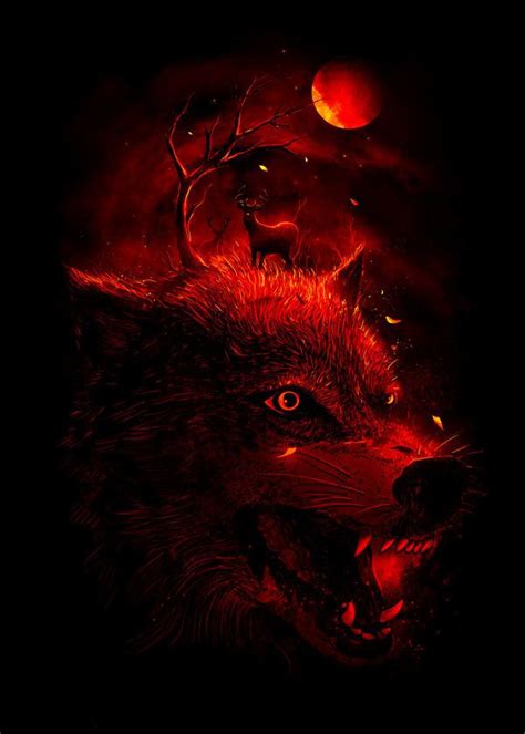 Blood Moon Wolf Wallpaper