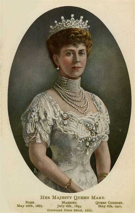 Queen Mary Wearing White Dress And Pearls Grand Ladies Gogm