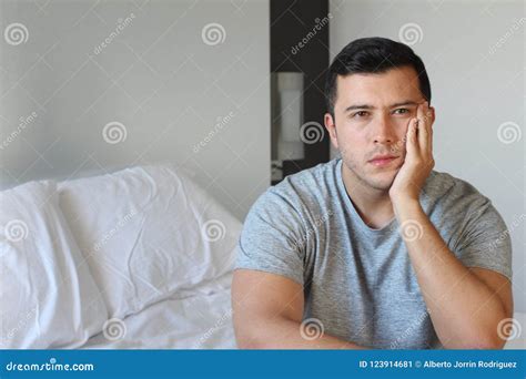 Man Experimenting Boredom At Home Stock Image Image Of Home Couch 123914681