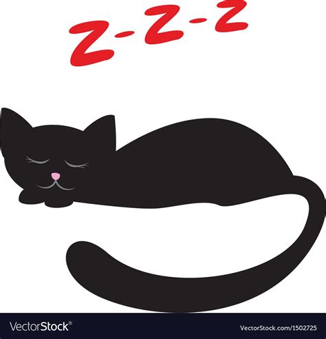 Sleeping Black Cat Royalty Free Vector Image Vectorstock