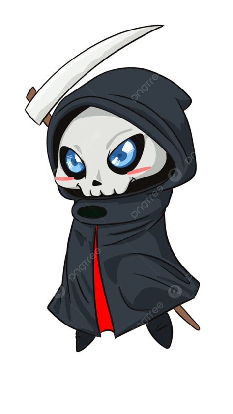 Grim Reaper Cute Cartoon Chibi Grim Reaper Cartoon Skull Png The Best