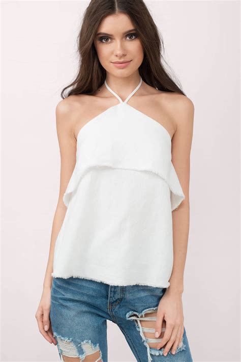 Cute Ivory Tanks Top Tiered Top Festival Top Ivory Tank
