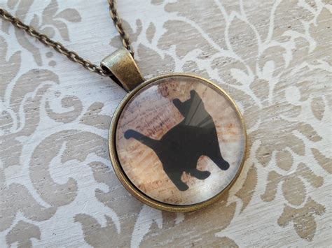 Black Cat Necklace Necklace Pendant Cat Lover T Glass Pendant