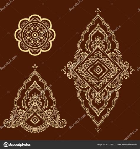 Henna Tattoo Flower Template Mehndi Style Set Of Ornamental Patterns