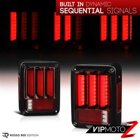 For Jeep Wrangler Cyclop Optic Tube Rosso Red Led Tail Lights Lamps Set Ebay