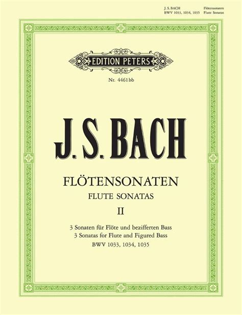 Sonates Pour Flûte Vol 2 Bwv 1033 1034 1035 Bach Partition
