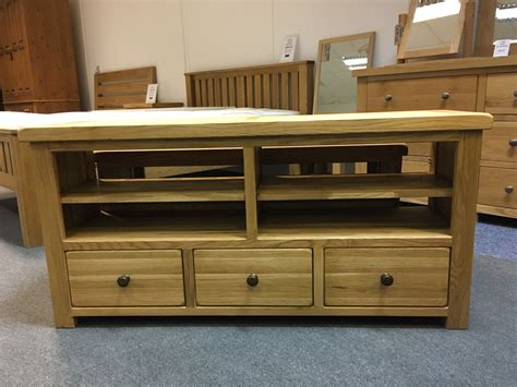 Henley weathered oak adjustable media storage cabinet. Solid oak TV/Media unit. Cobwebs Furniture Company ...