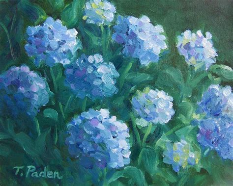 Daily Painters Of California Blue Hydrangea Plein Air Garden Painting