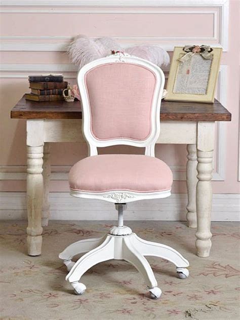 .of desk chair in bedrooms, living rooms, dens/libraries/offices, girl's rooms, laundry/mudrooms, kitchens, boy's rooms by elite interior designers. pink linen office chair!!! | Shabby chic office chair ...