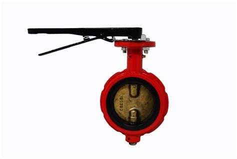 4 Red SN Wafer Style Butterfly Valve DI Body X Alum Bronze Disc X
