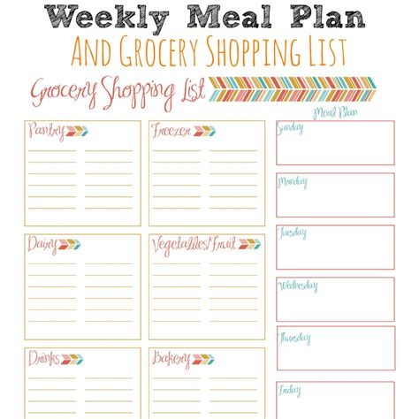 Free Editable Menu Plan And Grocery List Grocery Lists Meal Planner