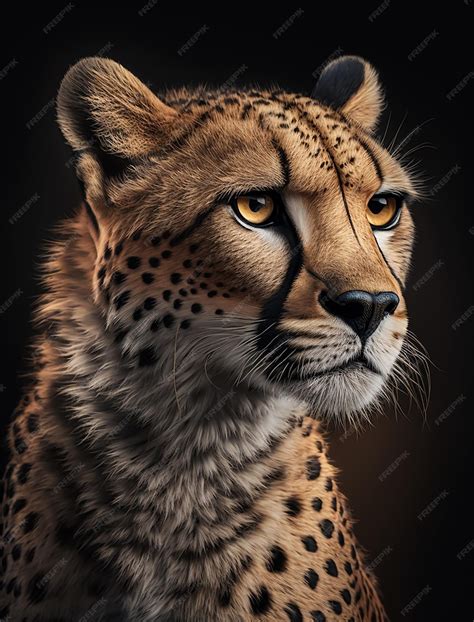 Premium Photo Portrait Of A Cheetah Ai Generated